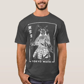 Japanisch Samurai Warrior Zeichnete Minimalistisch T-Shirt