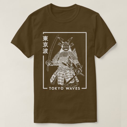 Japanisch Samurai Warrior Zeichnete Minimalistisch T-Shirt (Design vorne)