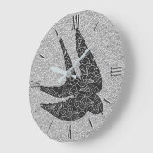 Japanisch schlucken im Flug, Kohle & leicht grau Große Wanduhr (Winkel)