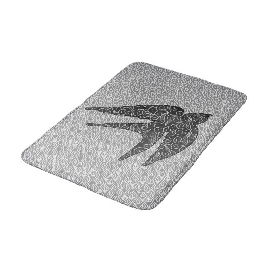 Japanisch schlucken im Flug, Kohle und leicht grau Badematte (Schrägansicht)