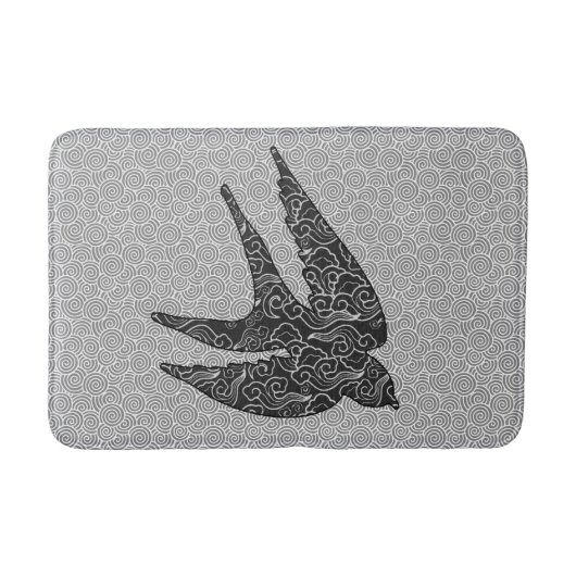 Japanisch schlucken im Flug, Kohle und leicht grau Badematte (Vorderseite)