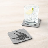 Japanisch schlucken im Flug, Kohle und leicht grau Getränkeuntersetzer (Rechte Seite)