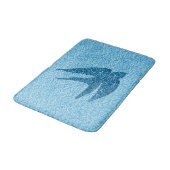 Japanisch schlucken in Flug, Kobalt und Blautönen Badematte (Schrägansicht)