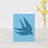 Japanisch schlucken in Flug, Kobalt und Blautönen Karte (Gelbe Blume)