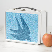Japanisch schlucken in Flug, Kobalt und Blautönen Metall Lunch Box (Beispiel)