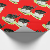 Japanisch Schwarz-weiß Bantams Geschenkpapier (Ecke)