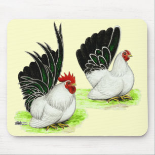 Japanisch Schwarz-weiß Bantams Mousepad