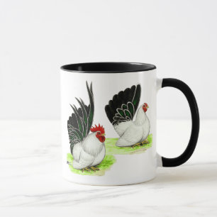 Japanisch Schwarz-weiß Bantams Tasse