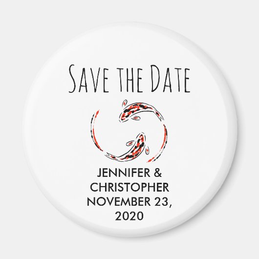 Japanisch-schwarzer Koi-Fisch Save the Date Magnet (Vorne)