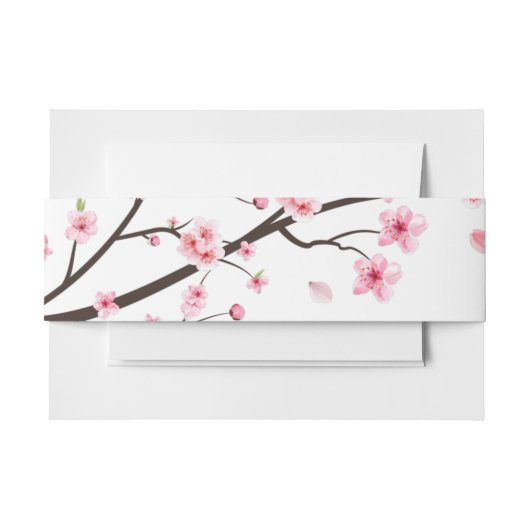 Japanisch Scroll Cherry Blossom Hochzeit Einladungsbanderole (Vorderseite Beispiel)