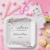 Japanisch Scroll Cherry Blossom Hochzeit Pappteller (Party)