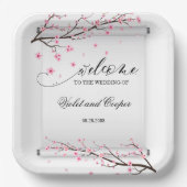Japanisch Scroll Cherry Blossom Hochzeit Pappteller (Vorderseite)