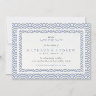 Japanisch Seigaiha Save the Date ohne Foto