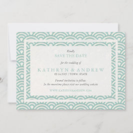 Japanisch Seigaiha Save the Date ohne Foto