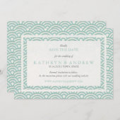 Japanisch Seigaiha Save the Date ohne Foto (Vorne/Hinten)