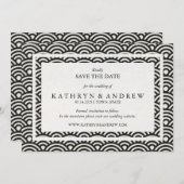 Japanisch Seigaiha Save the Date ohne Foto (Vorne/Hinten)