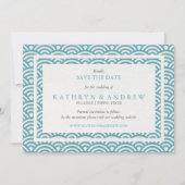 Japanisch Seigaiha Save the Date ohne Foto (Vorderseite)