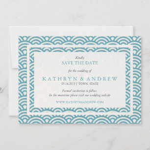 Japanisch Seigaiha Save the Date ohne Foto