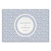 Japanisch Seigaiha Stylized Waves Elegante Hochzei Tischnummer (Rückseite)