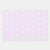 Japanisch Seigaiha Wave | Liliac Lila Geschenkpapier Set (Vorderseite 3)