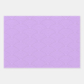Japanisch Seigaiha Wave | Liliac Lila Geschenkpapier Set (Vorderseite)