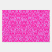 Japanisch Seigaiha Wave | Liliac Magenta Geschenkpapier Set (Vorderseite 2)