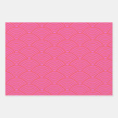 Japanisch Seigaiha Wave | Orange, Rosa und Lila Geschenkpapier Set (Vorderseite 2)