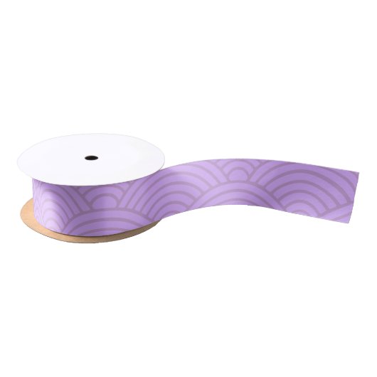 Japanisch Seigaiha Wave Ribbon | Liliac Lila Satinband (Spule)