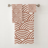 Japanisch Seigaiha Wave Rust Terracotta