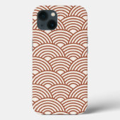 Japanisch Seigaiha Wave Rust Terracotta Case-Mate iPhone Hülle (Rückseite)