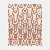 Japanisch Seigaiha Wave Rust Terracotta Fleecedecke (Vorderseite)