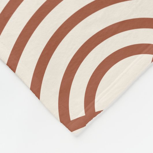 Japanisch Seigaiha Wave Rust Terracotta Fleecedecke (Ecke)