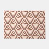 Japanisch Seigaiha Wave Rust Terracotta Fußmatte (Vorderseite)