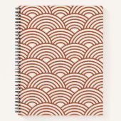 Japanisch Seigaiha Wave Rust Terracotta Notizblock (Vorderseite)
