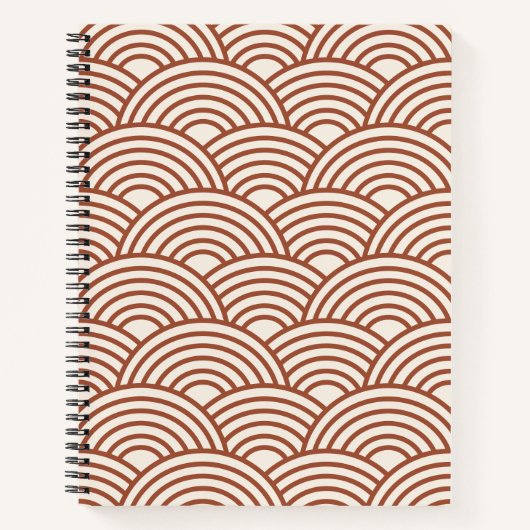 Japanisch Seigaiha Wave Rust Terracotta Notizblock (Vorderseite)
