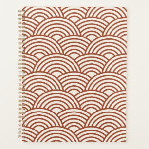 Japanisch Seigaiha Wave Rust Terracotta Planer