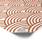 Japanisch Seigaiha Wave Rust Terracotta Poster (Ecke)