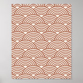 Japanisch Seigaiha Wave Rust Terracotta Poster (Vorne)