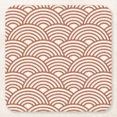 Japanisch Seigaiha Wave Rust Terracotta Rechteckiger Pappuntersetzer (Vorderseite)
