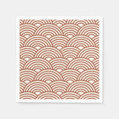 Japanisch Seigaiha Wave Rust Terracotta Serviette (Vorderseite)