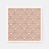 Japanisch Seigaiha Wave Rust Terracotta