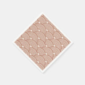 Japanisch Seigaiha Wave Rust Terracotta Serviette (Ecke)