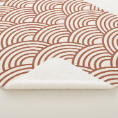 Japanisch Seigaiha Wave Rust Terracotta Sherpadecke (3/4)