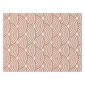 Japanisch Seigaiha Wave Rust Terracotta Tischdecke (Vorderseite (Horizontal))
