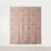 Japanisch Seigaiha Wave Rust Terracotta Wandteppich (Vorderseite)