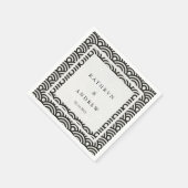 Japanisch Seigaiha Waves EleganBlack + White Serviette (Ecke)