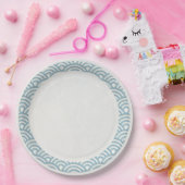 Japanisch Seigaiha Waves EleganLight Blue + White Pappteller (Party)