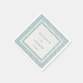 Japanisch Seigaiha Waves EleganLight Blue + White Serviette (Ecke)