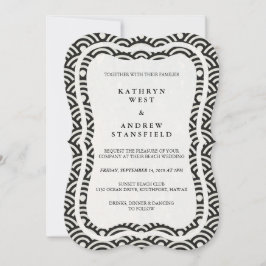 Japanisch Seigaiha Waves Elegant Beach Wedding Einladung