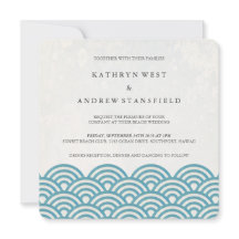 Japanisch Seigaiha Waves Elegant Beach Wedding